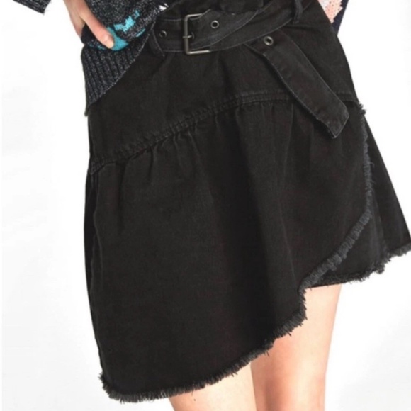 ZARA BASIC Z1975 Denim Black Skirt Sz XS /24 - Picture 1 of 10